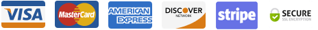 Credit card logos: Visa, Mastercard, American Express, PayPal